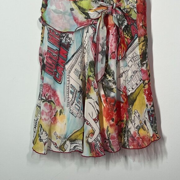 RARE Morgan Y2K Timeless Parisian Art Deco Tulle Lightweight Comfy Slip Dress XS - Picture 5 of 11